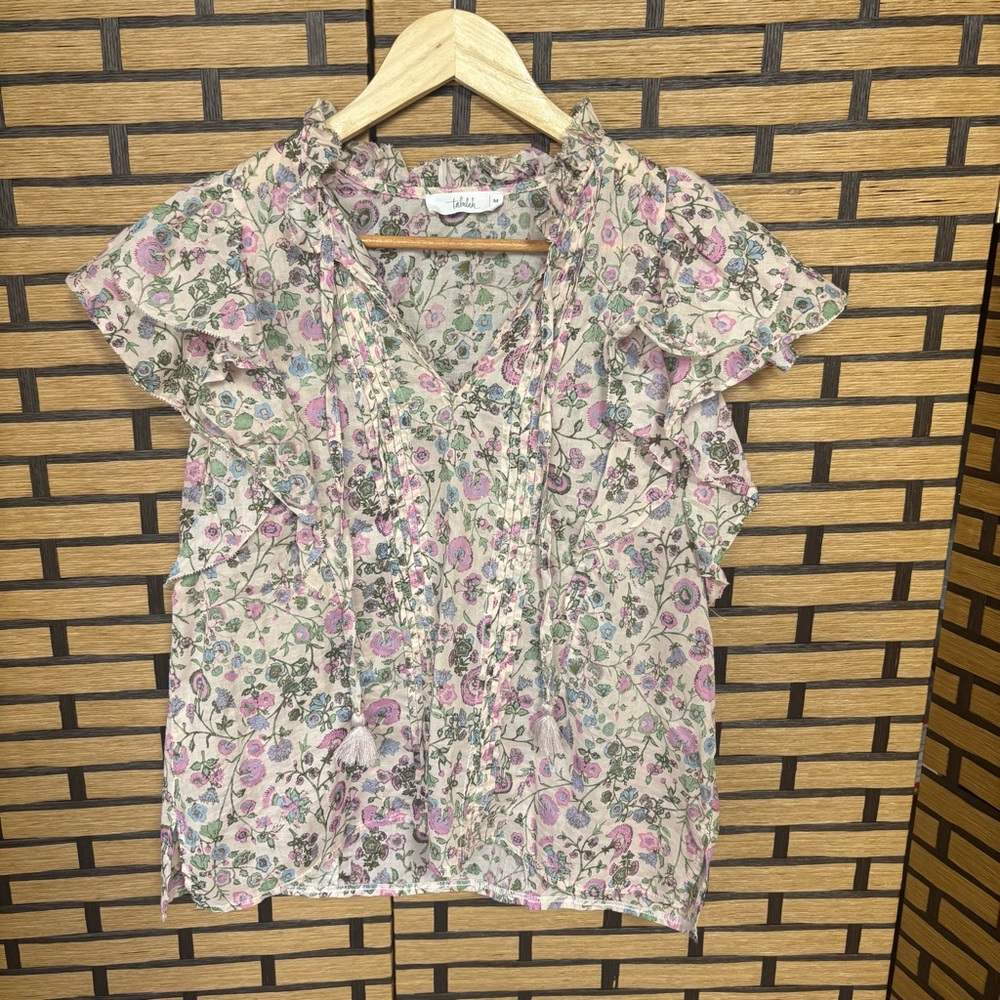 Talaluh Purple‎ Floral Blouse Size Medium